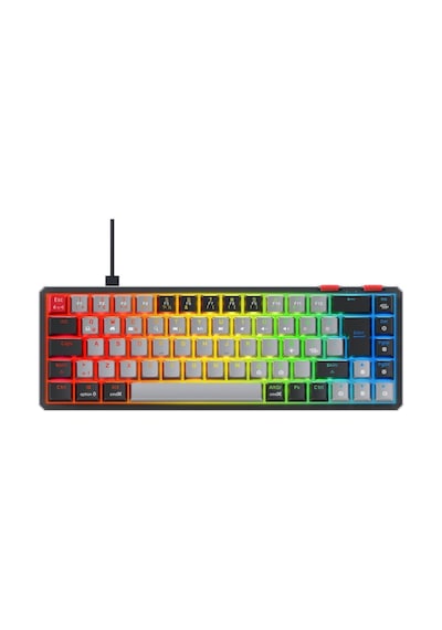 Rampage Yoru Mini Red Swich Q Mekanik Gaming Oyuncu Klavye Gri/siyah