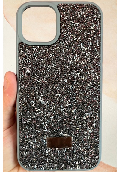 İphone 13 / 14 Yıldız Tozu Premium Gri Silikon Kılıf