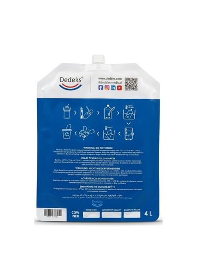 Colo-deks Kolostrum Ağız Sütü Torbası Ve Besleme Seti 4 Litre