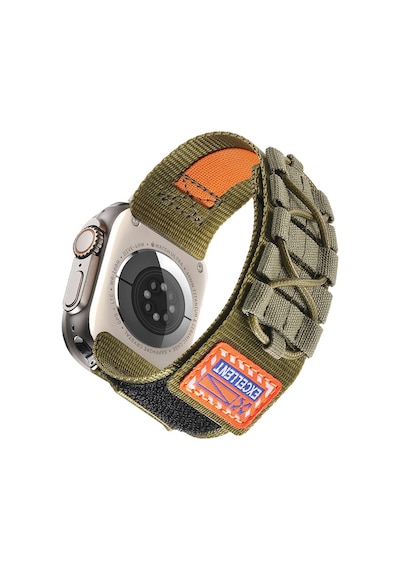 Apple Uyumlu  Watch 44mm Zore Krd-112 Orbital Örgülü Halat Tasarımlı Naylon Kumaş Hasır Kordon-gri