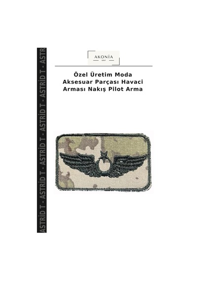 Astrid T Özel Üretim Moda Aksesuar Parçası Havaci Arması Nakış Pilot Arma Çok Renkli