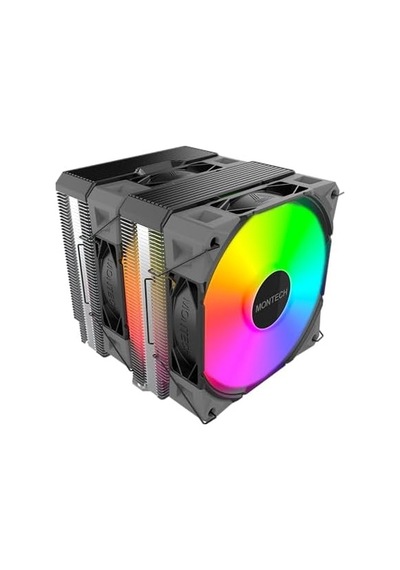 Nx600 Argb 6 Isı Borulu Ve Premium Üst Kapaklı Çift Kule Cpu Hava Soğutucu 28mm E28 Argb Premium Fan Lehimli Bakır Taban Üstün Isı Dağılımı Tüm Intel Ve Amd Soket Desteği Siyah