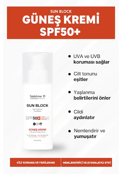 Sisteme 11 Sun Block Güneş Kremi 75 Ml