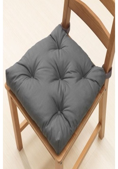 Gri Sandalye Minderi 4 Adet 40/35x38x7 Cm