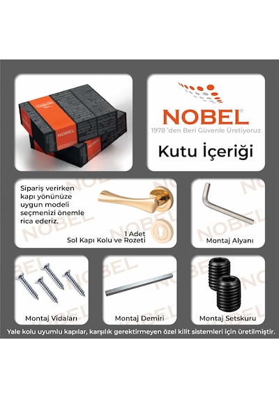 Pladium Kapı Kolu Albrifin Daire Rozetli Yale Sol