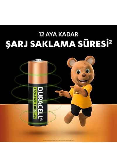Şarj Edilebilir Aa Kalem Pil 2'li Paket , 1300 Mah Nimh Ön Şarjlı - Yüksek Kapasiteli Şarj Edilebilir Aa Pil
