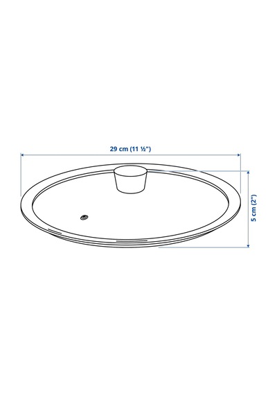 Ikea Klockren Cam Tencere Kapağı 29 Cm Krom - Şeffaf 1 Adet Şeffaf - Gri