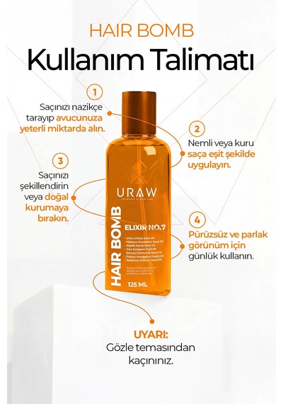 Hair Bomb Saç Bakım Yağı Yeniden Yapılandırıcı Ve Besleyici 125 Ml