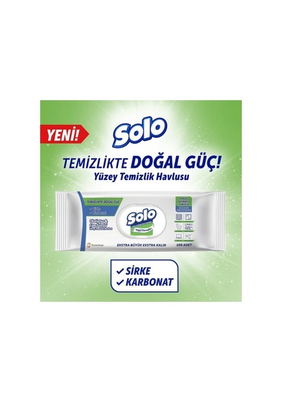 Solo Temizlikte Doğal Güç Okaliptus Çam Esintisi Yüzey Temizlik Havlusu Yüzey Temizleyici 100 Yaprak 12'li Set