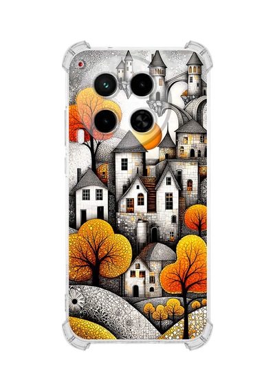 Printify Tecno Camon 30 İle Uyumlu Düşlerin Dansı Serisi Göçebe Şatolar Tasarımlı Uv Baskılı Köşe Korumalı Antişok Kılıf Şeffaf