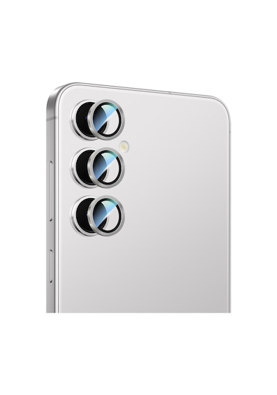 Galaxy Uyumlu S24 Plus Caseworld Alloy Serisi Oleofobik Anti Reflective Kamera Lens Koruyucu Gümüş