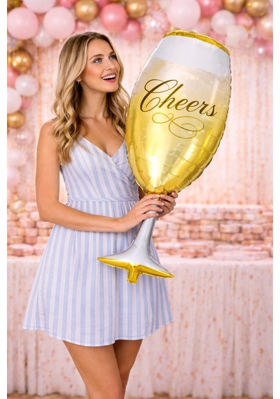 1 Adet Dev Boy Kadeh Şeklinde Folyo Balon Bride To Be Bekarlığa Veda Partisi Balonu 92cm X 37cm Altın
