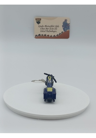 Bagger Motosiklet Metal Anahtarlık Lacivert - Diecast Cruiser Motor Figürü
