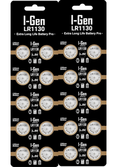I-gen Lr1130 1.5v Alkalin Düğme Pil Ag10, L1131, 389 20'li Paket