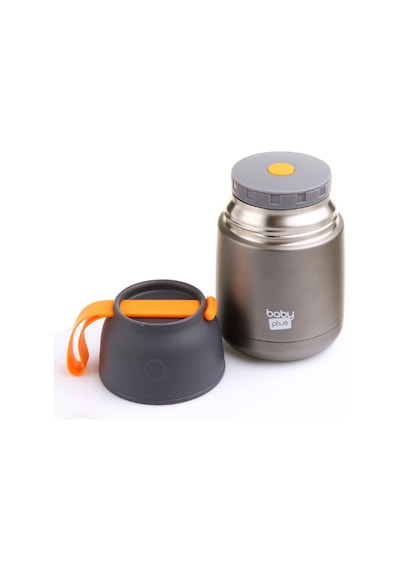 Baby Plus Vakumlu Çift Taraflı Mama Termosu 450 ML - Gri