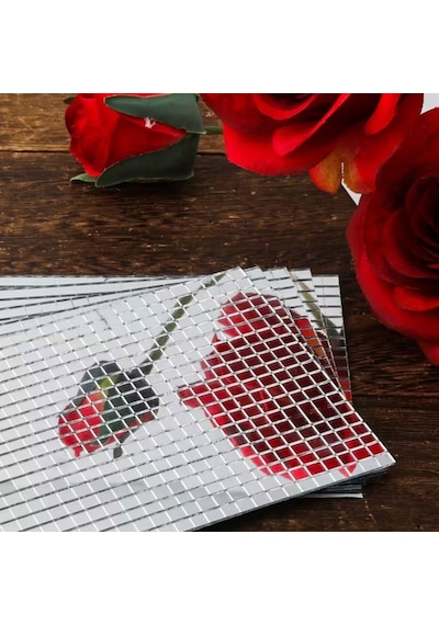 River World Silver 30 Cm X 30 Cm Lik Kendinden Yapışkanlı Cam Mozaşk Kare Aynalı Dekor Panel