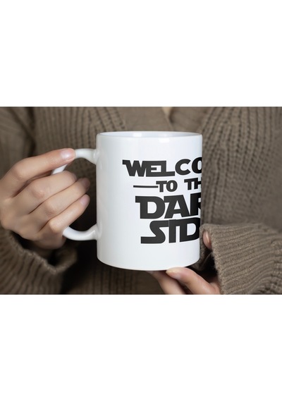 Darth Vader Dark Side Kupa Bardak Star Wars Temalı Siyah Beyaz Minimal Tasarım Kupa Beyaz