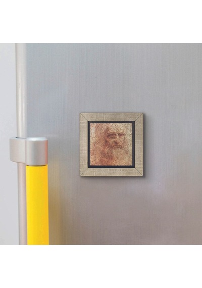 Otoportre Leonardo Da Vinci, 1512 Baskılı Mdf Magnet 7x7