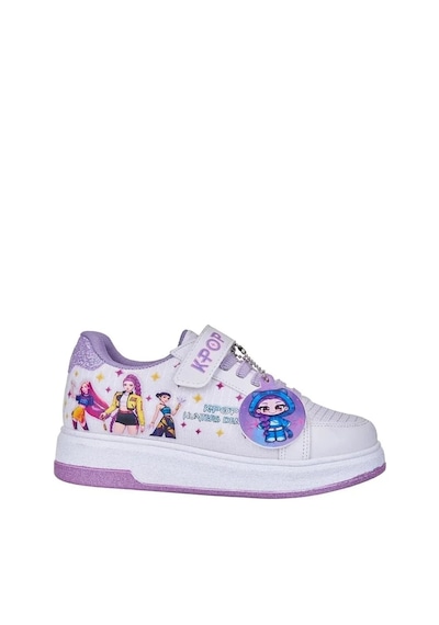 Zacoz Hunter Huntrix Çizim Baskılı Kız Çocuk Spor Ayakkabısı Sneaker Beyaz - Lila