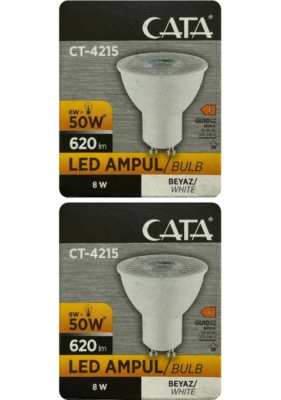 2 Adet Cata 8w 50w 6500k Beyaz Işık Gu10 Duylu Led Spot Ampul