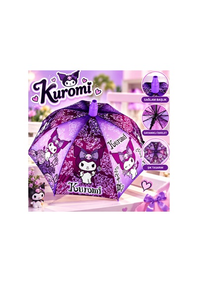 Ukb Kuromi Lisanslı Koruma Kılıflı Çocuk Şemsiye Mor
