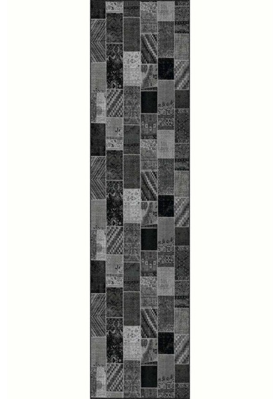 Füme Kaymaz Patchwork Kesme Rulo Özel Ölçülü Yolluk Ar321n11