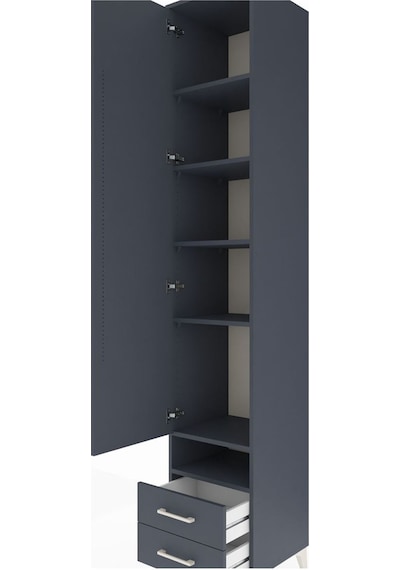 Hyperion Dolap 6 Raflı 2 Çekmeceli Tek Kapaklı 44x44x243 Antrasit-antrasit Antrasit