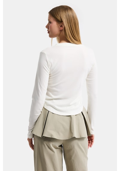 it's basic Kadın Ekru Renk W5 Organik Kumaş Crop Fit Body