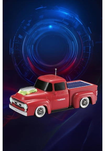 Torima D44 Kırmızı Kamyon Bluetooth Hoparlör Fm-usb-tf Destekli Güneş Enerjili Speaker