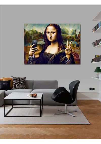 Kanvas Tablo Mona Lisa Selfie Çekiyor