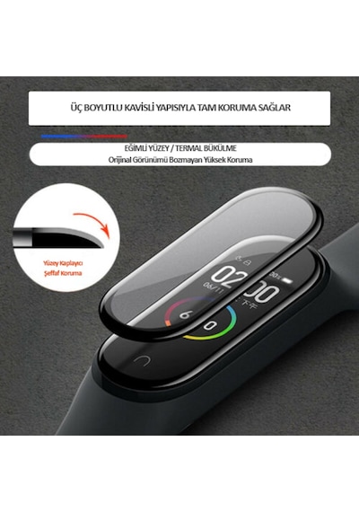Xiaomi Mi Band 5 5D Tam Kaplayan Kırılmaz Nano Ekran Koruyucu