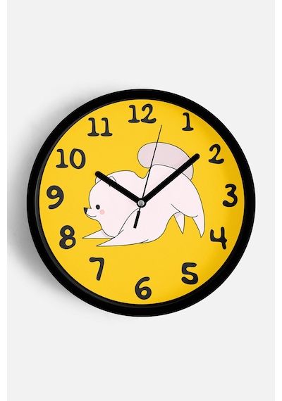 Sevimli Köpek Temalı Çocuk Odası Modern Duvar Saati - 30cm - Önü Camlı Siyah Kasa - Sessiz Mekanizma-jh0061 Siyah