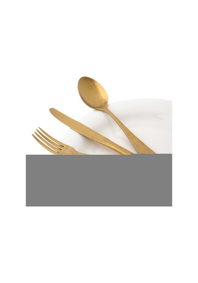 Jumbo Antique Titanyum Mat Gold 12 Kişilik 84 Parça Çatal Kaşık Bıçak Takımı Titanyum Mat Gold