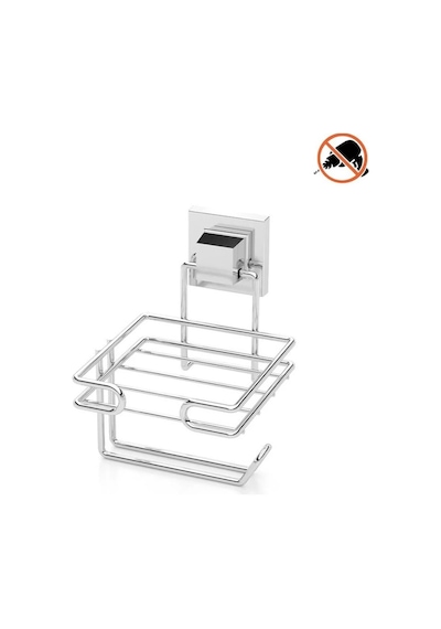 Tekno Tel Ef-275 Krom Yedekli Tuvalet Kağıtlık Yapışkanlı/vidalı Deliksiz Metal Wc Tutucu Krom