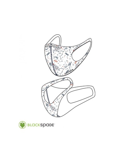 BLACKSPADE Çocuk Koruyucu Maske Roket Desen S1