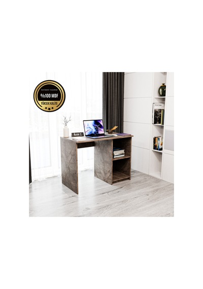 Matilda Çalışma Masası Raflı Kapaksız Modern Tasarım Gri Matilda Çalışma Masası Raflı Kapaksız Modern Tasarım Gri