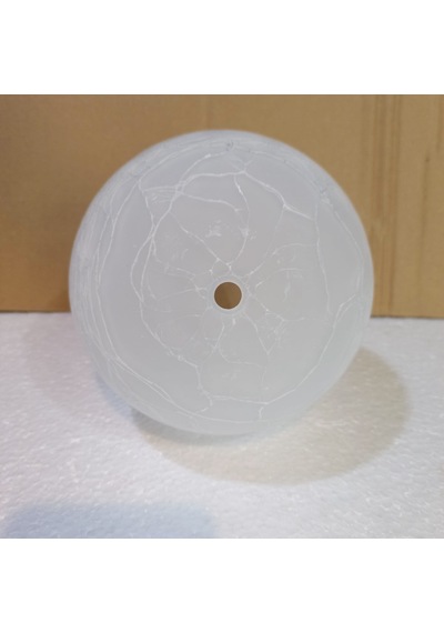 Osmanlı Avize Camı Mat Beyaz Çatlak Desenli Ağız Çapı 7,5-8 Cm Mat Beyaz