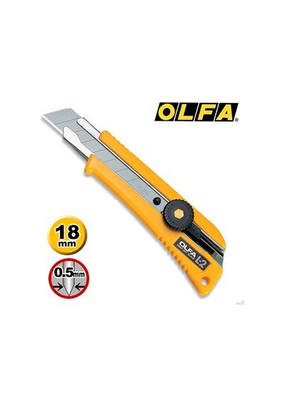 Olfa L-2 Çok Amaçlı Kaymaz Kauçuk Saplı Geniş Maket  Bıçağı