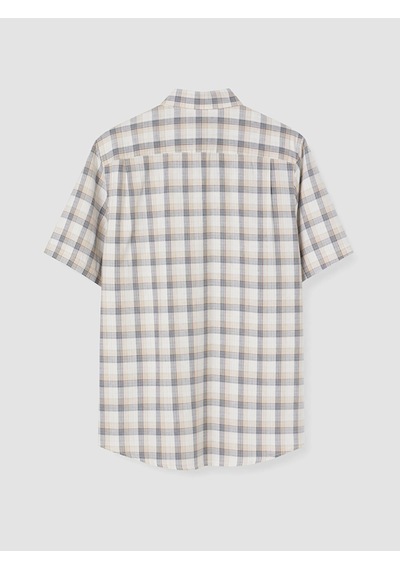 Lcwaıkıkı Classic Bej Standart Kalıp Ekose Poplin Erkek Gömlek