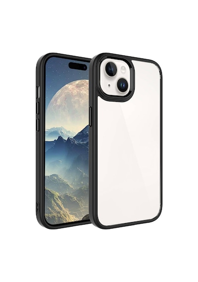 Apple iPhone Uyumlu 15 Kılıf Şeffaf Arka Yüz Kamera Yükseltili Silikon Pazarplus Koyu Yeşil