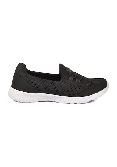 Walkway Siyah Beyaz Fileli Hafif Esnek Kolay Giyilebilir Kadın Casual Ayakkabı 575 G Siyah-beyaz