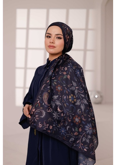 Mimiyum Rüya Desen-soft Şal Lacivert Çok Renkli