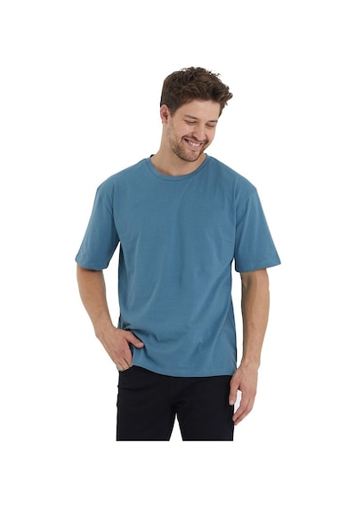 Erkek Basic Oversize Bisiklet Yaka %100 Pamuk Kısa Kol T-Shirt