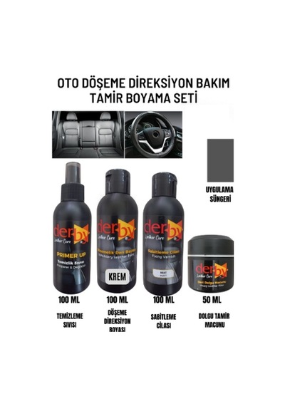 Derby Krem Oto Döşeme Boya Seti ve Deri Çatlak  Macun