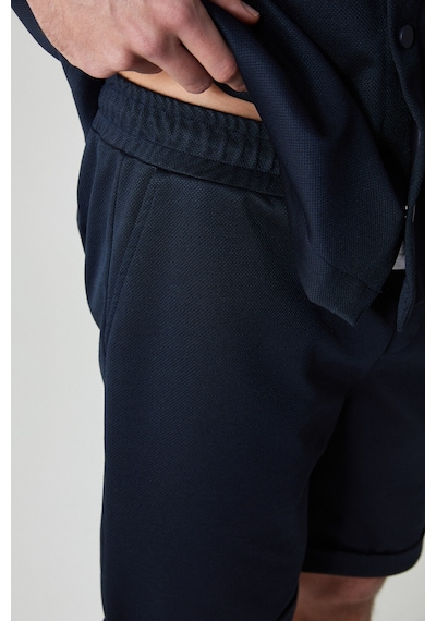 Grımelange ARDIAN Erkek Comfort Fit Cepli Kordonlu Lastikli Bel Lacivert Şort & Bermuda