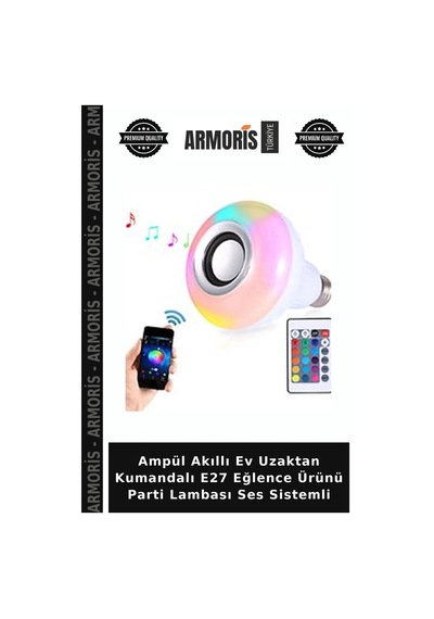 Ampül Akıllı Ev Uzaktan Kumandalı E27 Eğlence Ürünü Parti Lambası Ses Sistemli