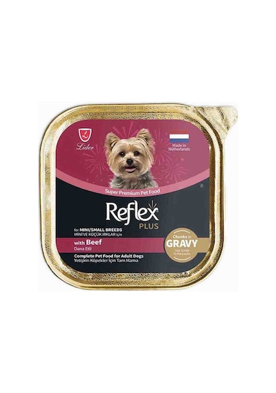 Reflex Plus Sos İçinde Et Parçacıklı Dana Etli Küçük Irk Yetişkin Köpek Maması 85 G