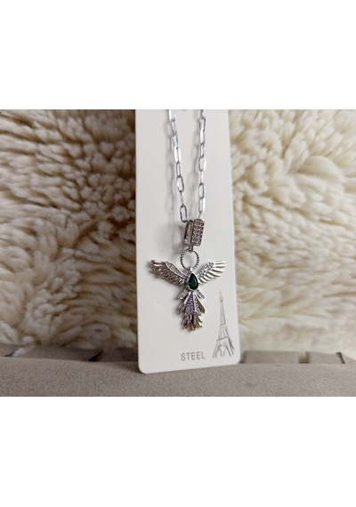 Beren Aksesuar Stainless Steel Anka Kuşu Çelik Kolye Gümüş