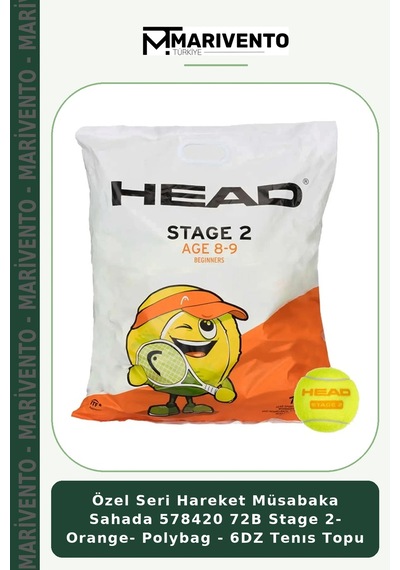 Özel Seri Hareket Müsabaka Sahada 578420 72b Stage 2- Orange- Polybag - 6dz Tenıs Topu