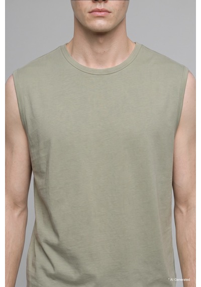 Defacto Boxy Fit Bisiklet Yaka Pamuklu Basic Atlet I6255ax26hsgn497 Yeşil-gn497